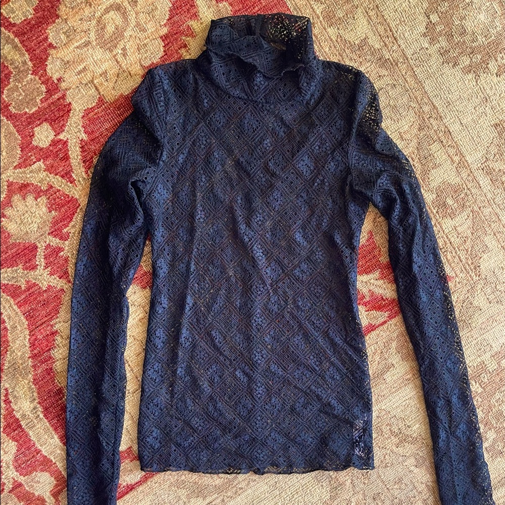 Free People black lace turtleneck